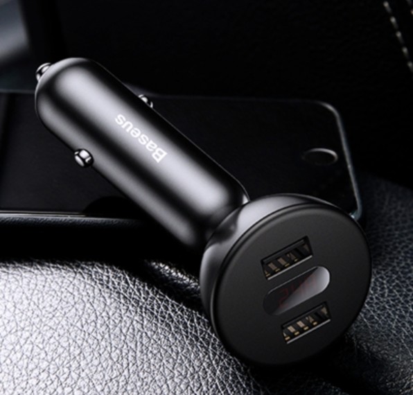 Автомобильная зарядка для телефона Baseus Shake-Head Dual - USB 4.8A Черная