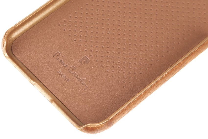 Кожаный чехол накладка Pierre Cardin для iPhone Xs Коричневый