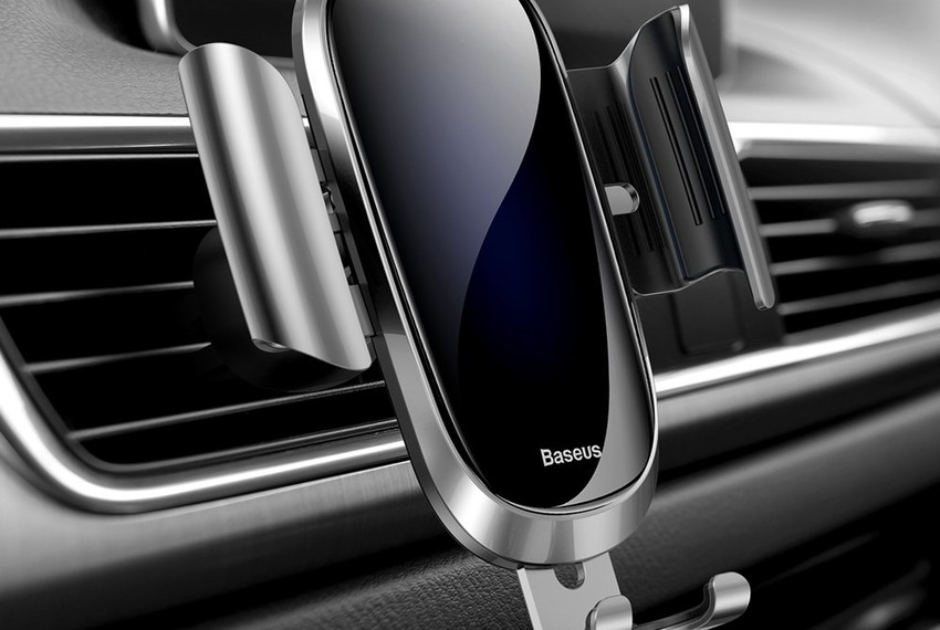 Автомобильный держатель для телефона в воздуховод Baseus Future Gravity Серебро