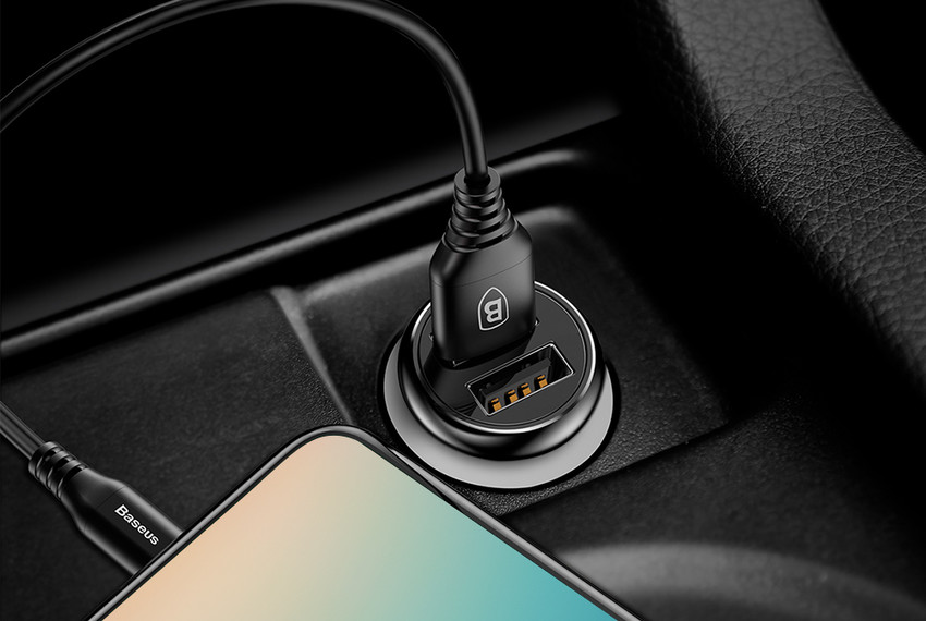 Автомобильная зарядка для телефона Baseus Gentleman Smart Car Charger 2 USB 4.8A Черная