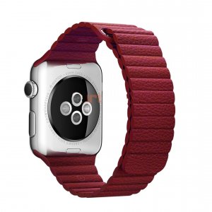 Ремешок кожаный для Apple Watch 2 / 1 (38мм) Красный