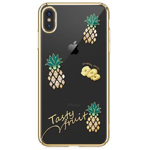 Чехол накладка Swarovski Kingxbar Tropical Pineapple для iPhone Xs Max Золото